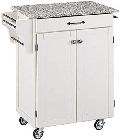 Hawthorne Collections Stainless Steel Top Kitchen Cart in White