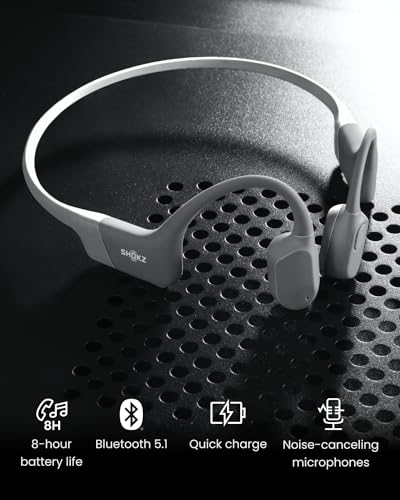 SHOKZ OpenRun - Open-Ear Bluetooth Bone Conduction Sport Headphones, Sweat Resistant Wireless Earphones for Workouts and Running, Built-in Mic