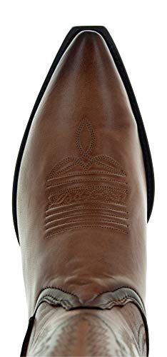 Soto Boots Mens Burnished Snip Toe Cowboy Boots, Genuine Leather Men's Cowboy Boots, Tan Western Boots For Men H50030