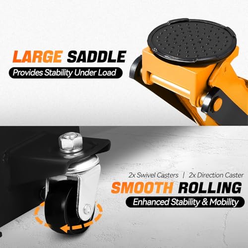 Auto Dynasty 4 Ton Low Profile Floor Jack, Heavy Duty Steel Hydraulic Car Jack with Dual Pistons Quick Lift Pump, Hydraulic Racing Floor Jack
