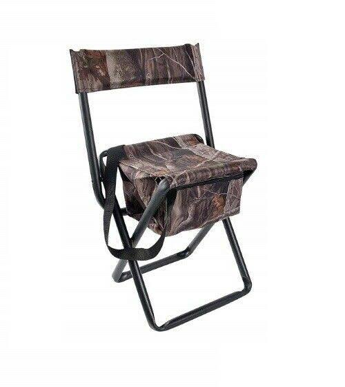 Camouflage Folding Stool Chair W/back u0026 Pouch Comfort Performance Max Durability