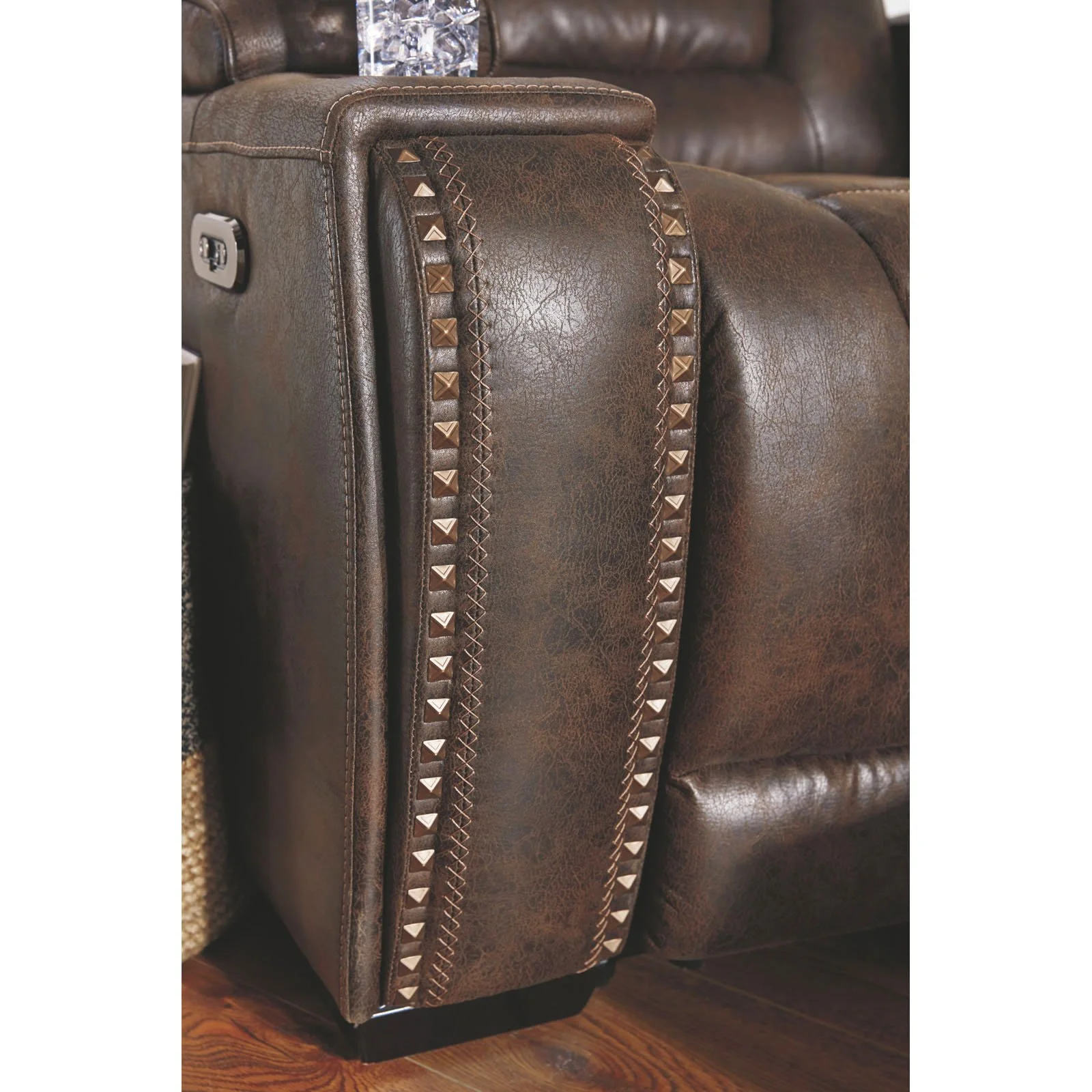 Signature Design by Ashley Game Zone Power Reclining Sofa in Bark