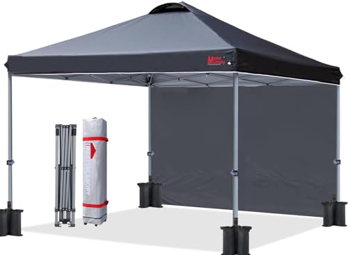 MASTERCANOPY Durable Pop-up Canopy Tent with 1 Sidewall (10'x10',White)