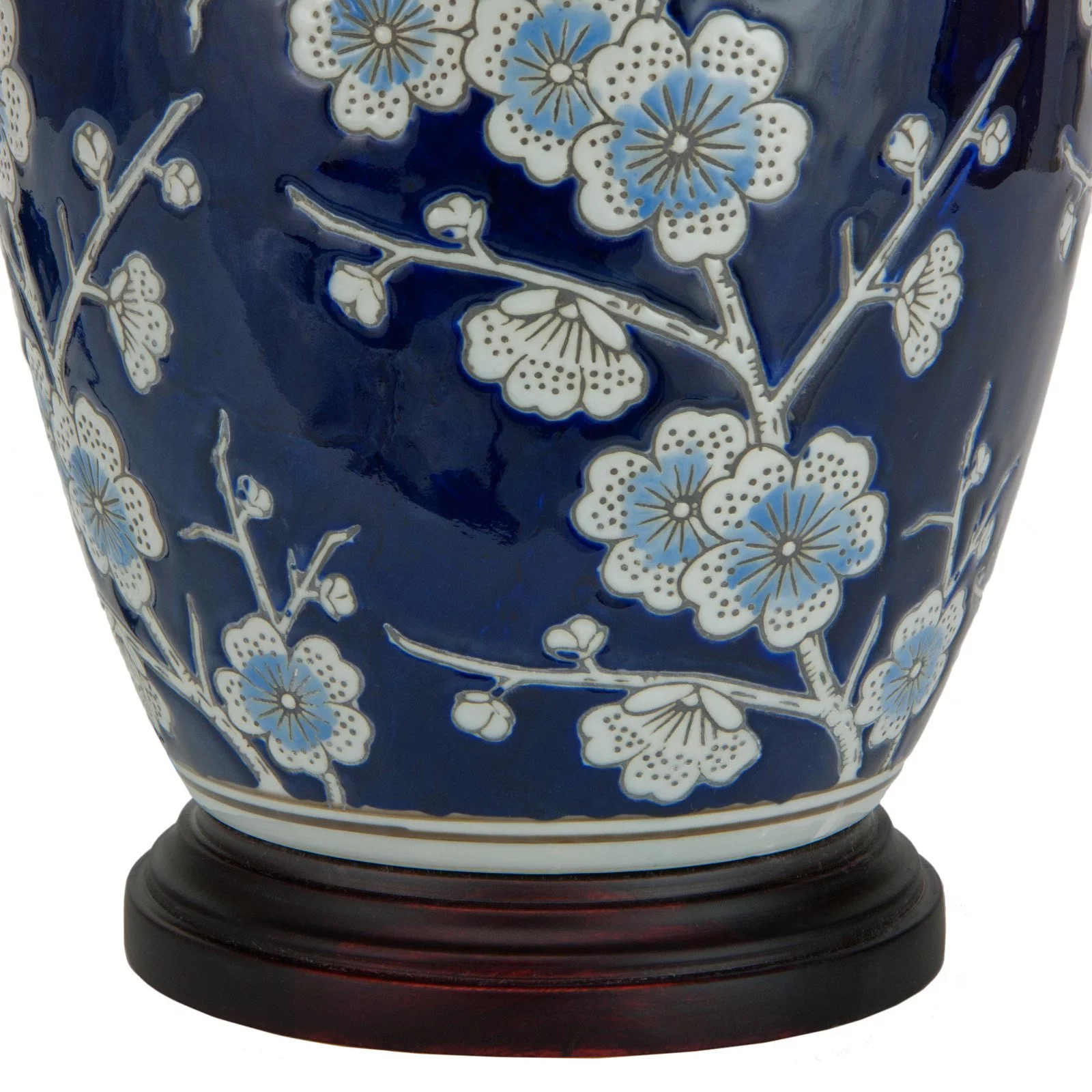 Oriental Furniture 22" Blue Cherry Blossom Lamp, table lamp, end table lamp, bedroom, living area item