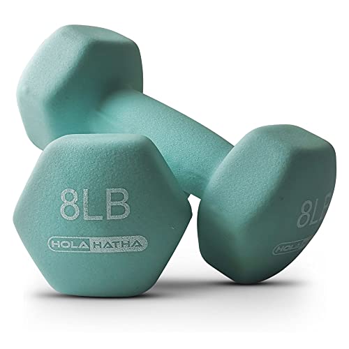 HolaHatha Neoprene Dumbbell Free Hand Weight Set with Rack, Ideal for Home Exercises to Gain Tone and Definition