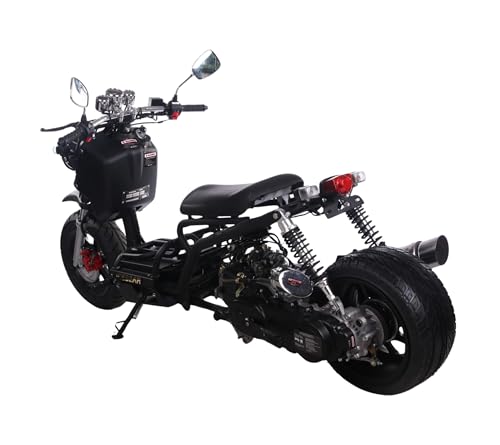 50cc Stretched Scooter Generation 1, Automatic Transmission, PMZ50-19, Wide 205/30-12 Rear Tire, Retro Speedometer, Gas Gauge