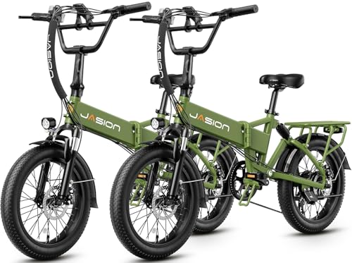 Jasion EB7 2.0/ST Electric Bike for Adults, 1200W Peak Motor 28MPH Max Speed Folding Ebike, 48V 10AH Removable Battery