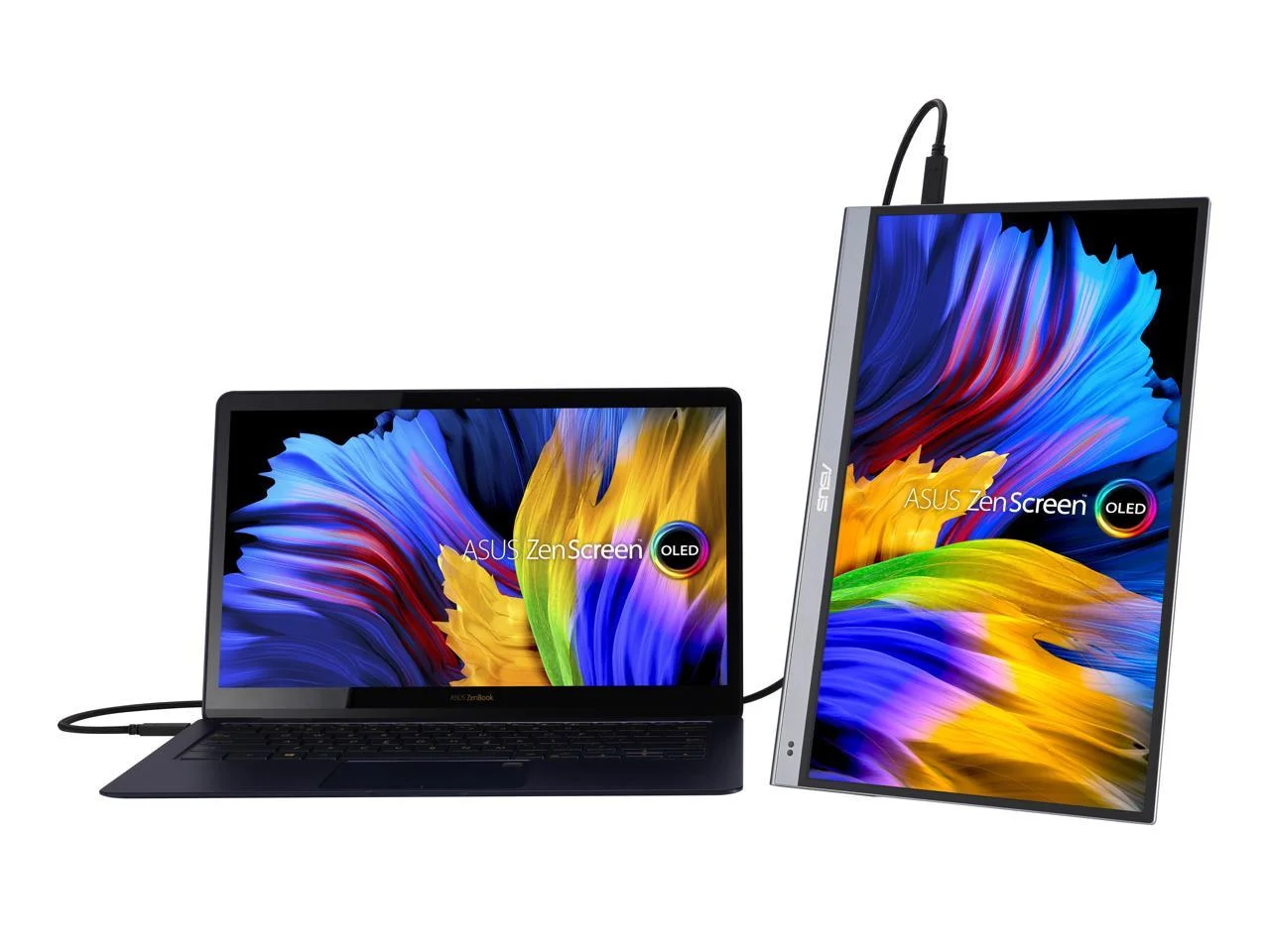 ASUS ZenScreen OLED MQ16AH Portable Monitor - 15.6-inch FHD (1920 x 1080), OLED, 100% DCI-P3, 1 ms Response Time, Delta E < 2, HDR-10, USB Type-C