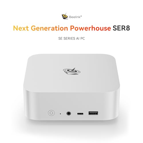 Beelink Mini PC EQR5 5825U AMD Ryzen 7 Processor(8C/16T, up to 4.5GHz), Micro Computer 16GB DDR4 500GB SSD Built-in PSU
