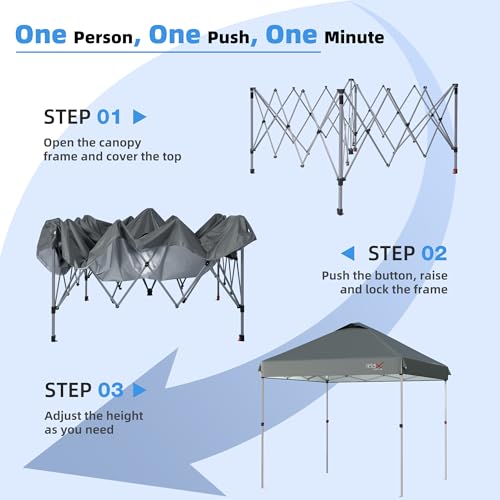 Outdoor Gazebo 10x10 with Mosquito Netting, Pop Up Canopy Tent for Camping, Backyard, Party, Screen Tent with 2 Zipper Doors