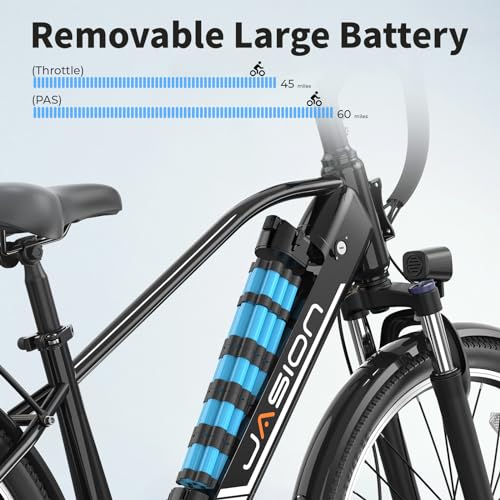 Jasion Roamer Electric Bike for Adults 1200W Peak Motor 528WH Removable Battery,up to 60miles 28MPH City Cruiser Ebike,26'' Commuter E Bike