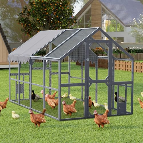 109.6'' Large Wood Chicken Coop Enclosures,Walk-in Poultry Cage