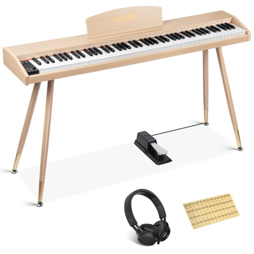 Digital Piano Keyboard for Beginners,Full Size 88 Key Semi-Weighted Keyboard Electric Piano with Stand,Power Adapter,Sheet Music Stand,Pedal
