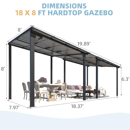 AECOJOY 10&rsquo; x 10&rsquo; Gazebo, Wall Mounted Gazebos Pergola on Clearance, Outdoor Patio Lean to Gazebo Awnings for Deck, Porch