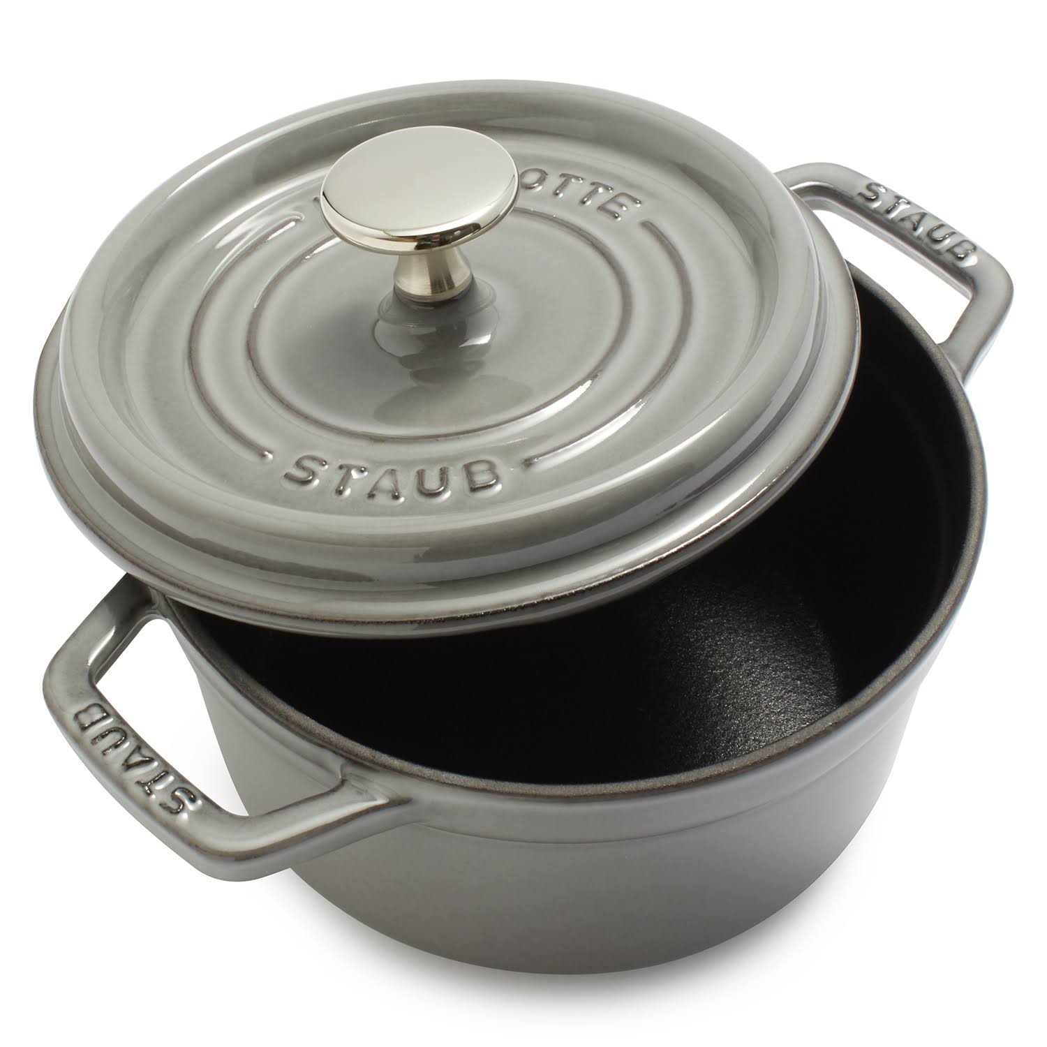 Staub Cast Iron 0.75-Quart Round Cocotte - Graphite Grey