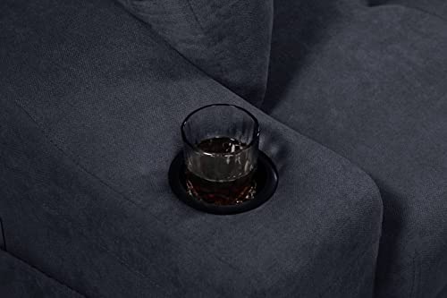 Sectional Sofa Sleeper with Pull Out Bed and Reversible Chaise Lounge, Modern L-Shaped 3-Seat Couch SofaBed with Cupholders