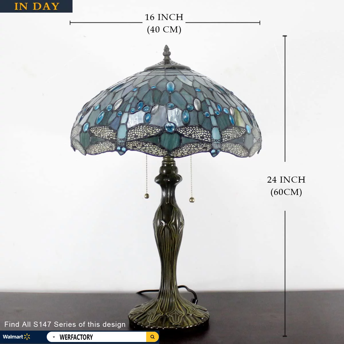 Tiffany Lamp for Living Room Table Top Stained Glass Bedside Table Lamp Bedroom