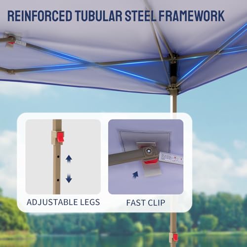 CROWN SHADES Gazebo 10x10 Pop Up Canopy with Mosquito Netting, Screen Tent with 4 Ropes, 8 Stakes, 4 Sandbags and Wheeled Storage Bag