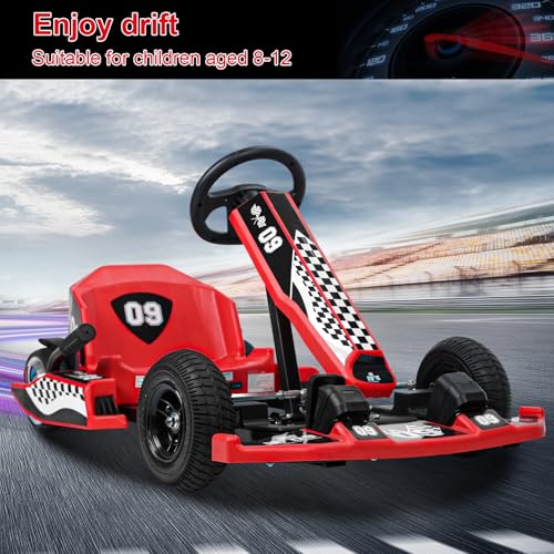 Go Kart Crazy Cart Go Carts 36V Electric Go Karts for Kids, 16 MPH Drift Kart with 350W Motor, Drift/Sport Mode
