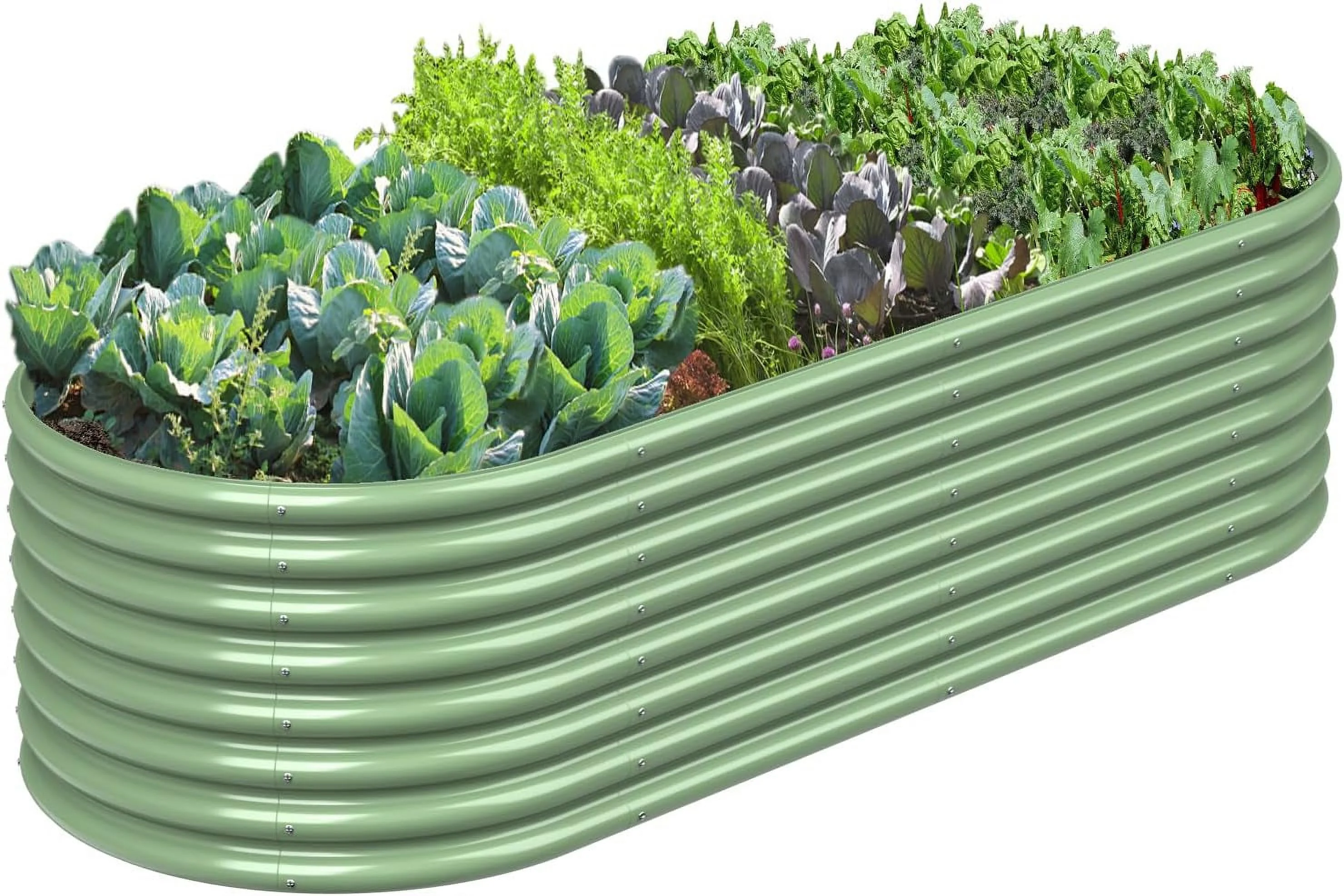 OGKBIR 8FT(L)×4FT(W)×2FT(H) Galvanized Raised Garden Bed Outdoor, Metal Raised Garden Beds for Flower, Raised Planter Box Outdoor for Herb