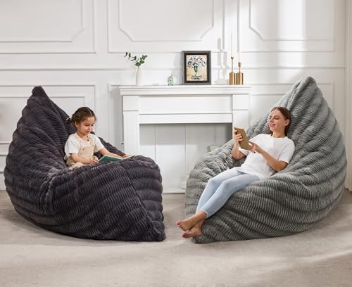 Hobestluk 3 in 1 Bean Bag Chair Giant Bean Bag Chairs Convertible Bean Bag Floor Cushion with Machine Washable Cover