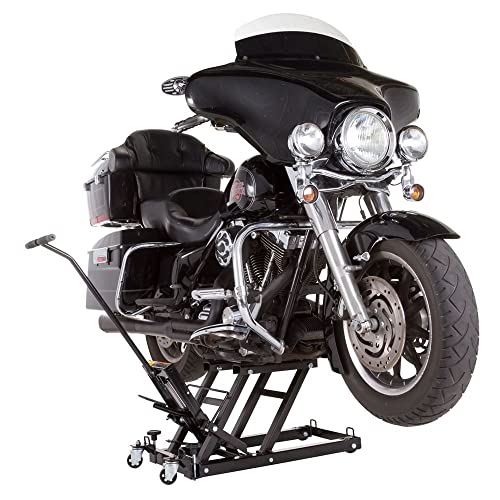 Black Widow Motorcycle or ATV Lift Jack Stand Hydraulic Operation Steel, 1,500 lb. Capacity