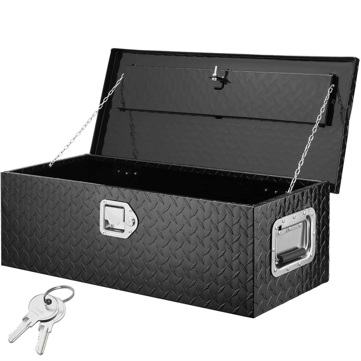 VEVOR Heavy Duty Aluminum Truck Bed Tool Box, Diamond Plate Tool Box with Side Handle and Lock Keys	VEVOR Heavy Duty Aluminum Truck Bed Tool Box