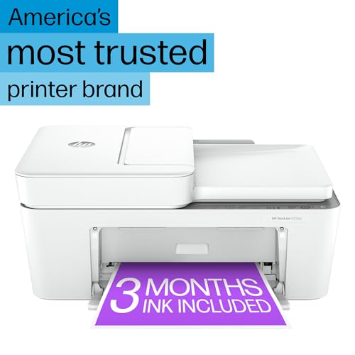 HP DeskJet 4255e Wireless All-in-One Color Inkjet Printer, Scanner, Copier, Best-for-Home, 3 Month Instant Ink Trial Included (588S6A)