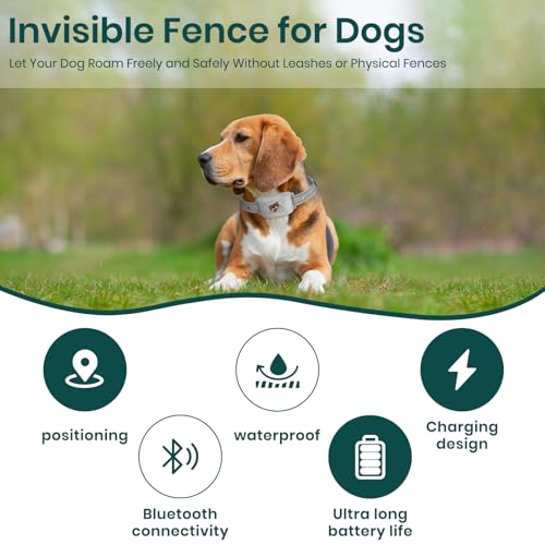 GPS Dog Electronic Fence，2-in-1 Bluetooth Smart Dog Collar, GPS Wireless Electronic Dog Fence System， Pet Outdoor Enclosure