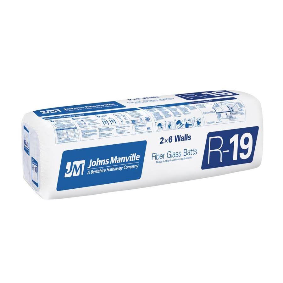 Johns Manville Comforttherm R19 144-Sq ft Faced Fiberglass Batt Insulation with Sound Barrier (24-in W x 48-In L) CE006