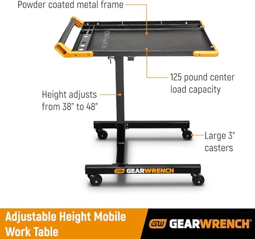 GEARWRENCH Adjustable Height Mobile Work Table 35 To 48" - 83166