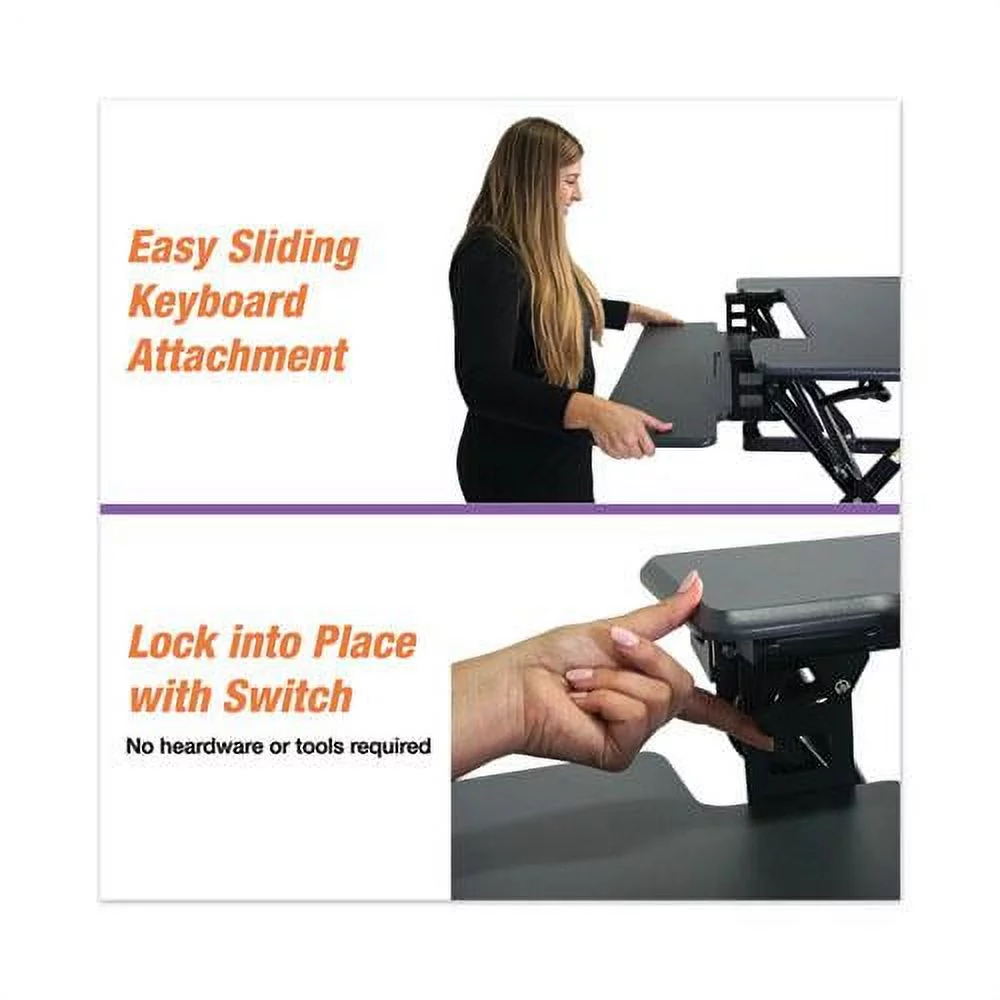 Victor Technology DCX760 High Rise Height Adjustable Standing Desk With Keyboard Tray