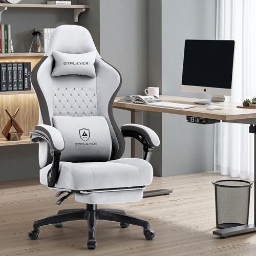GTPLAYER Office Chair, Gaming Computer Desk Fabric Chair with Footrest