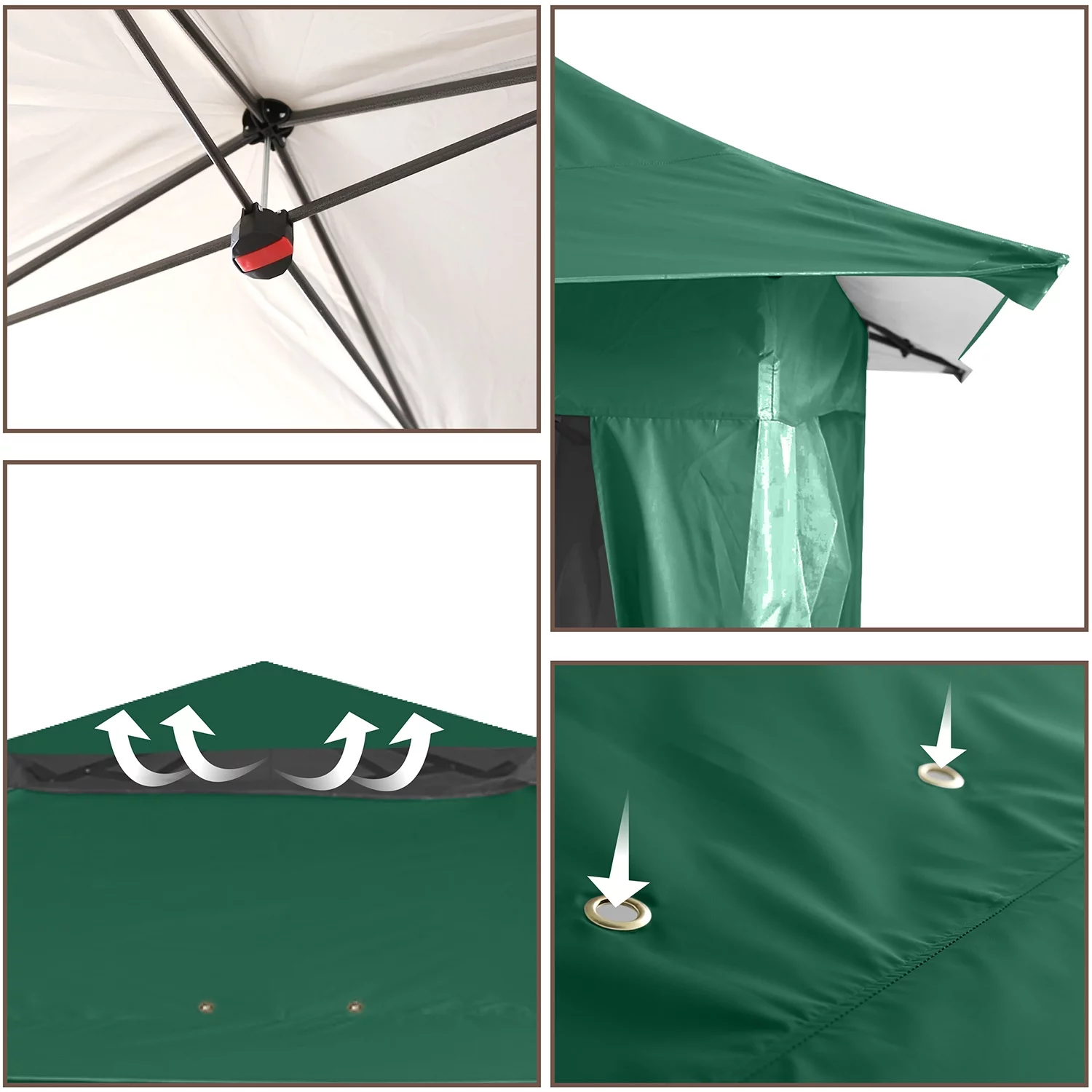 ABCCANOPY 13'x13' Gazebo Tent Outdoor Pop up Gazebo Canopy Shelter with Mosquito Netting, Brown