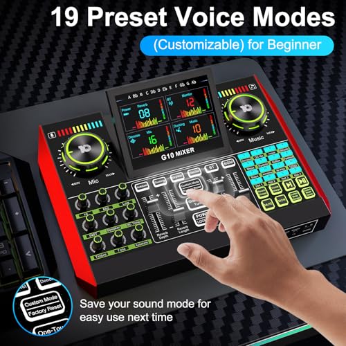Podcast Microphone Bundle with Live Sound Card Audio Mixer