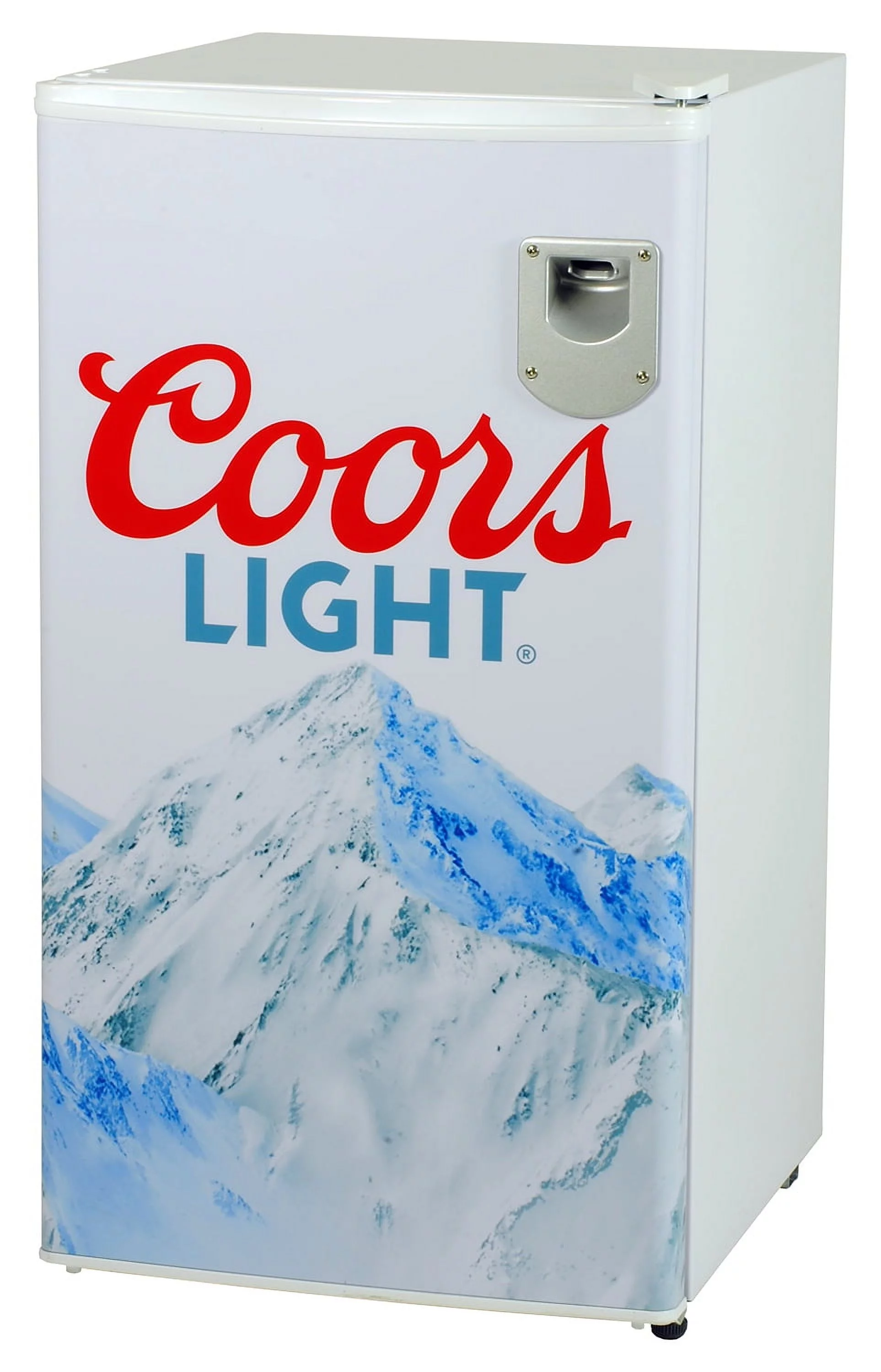 Coors Light Compact Fridge with Bottle Opener, 90 L/ 95 Quart 3.2 Cubic Foot for Snacks, Beverages, Juice, Beer, Den, Dorm, Office, Games Room, or RV