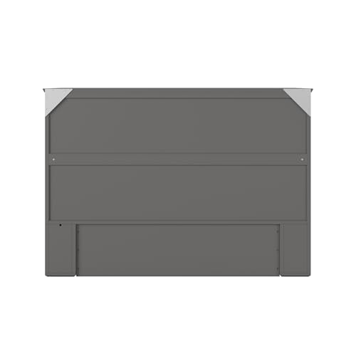 AFI Southampton Queen Murphy Bed Chest with Mattress, Storage, and Built-in Charger in Grey