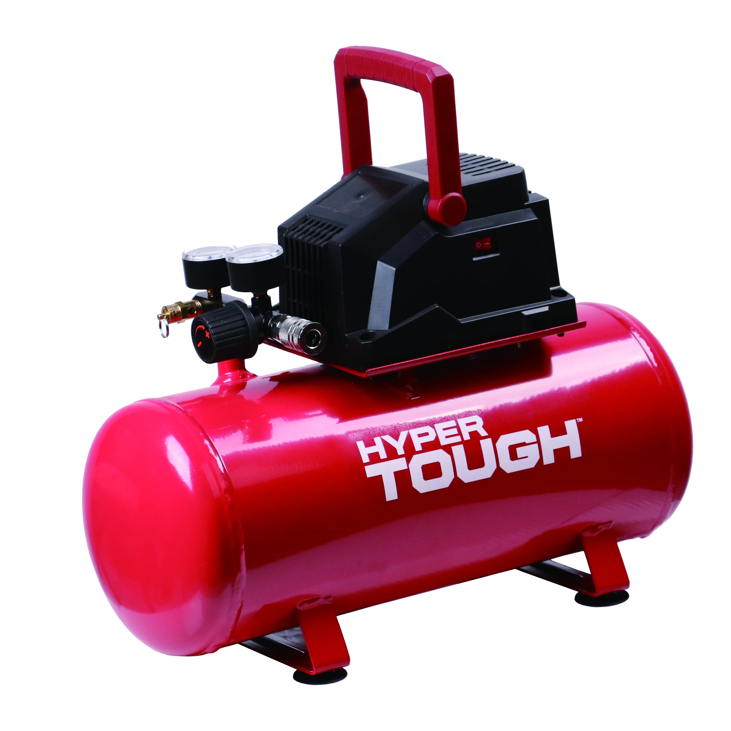 Hyper Tough 3 Gallon Oil Free Portable Air Compressor, 100PSI, Red