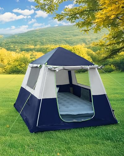 14.1'x6.5'x9' Inflatable Tents for Camping, Portable 6/8/10 Person Blow Up Air Tent
