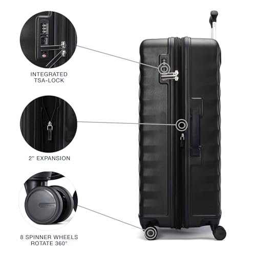 Travelpro Maxlite Air V2 Hardside Expandable Carry on Luggage, 8 Spinner Wheels, Lightweight Hard Shell Suitcase, TSA lock, Black, Carry On 21-Inch