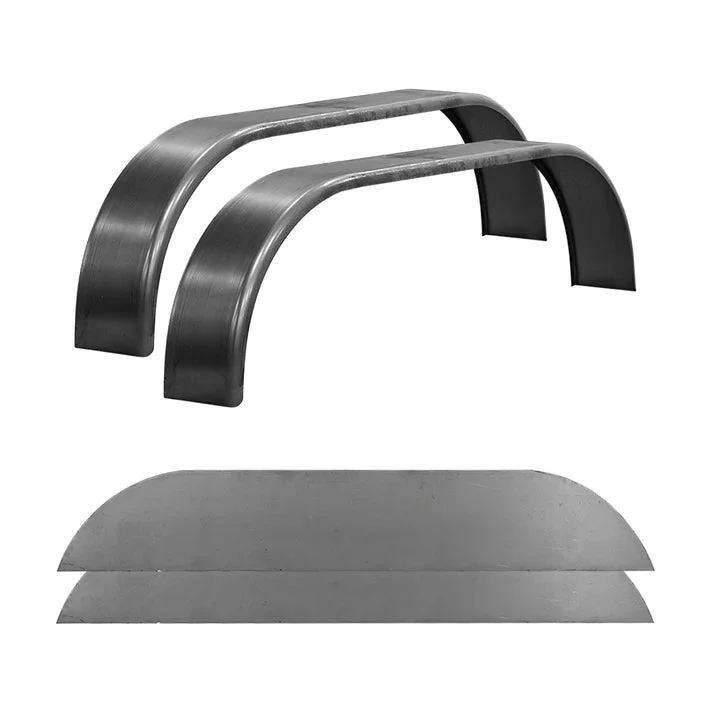 The Trailer Parts Outlet - Tandem Axle 9x72 Smooth Steel Rolled Fender, Pair Fender Kit