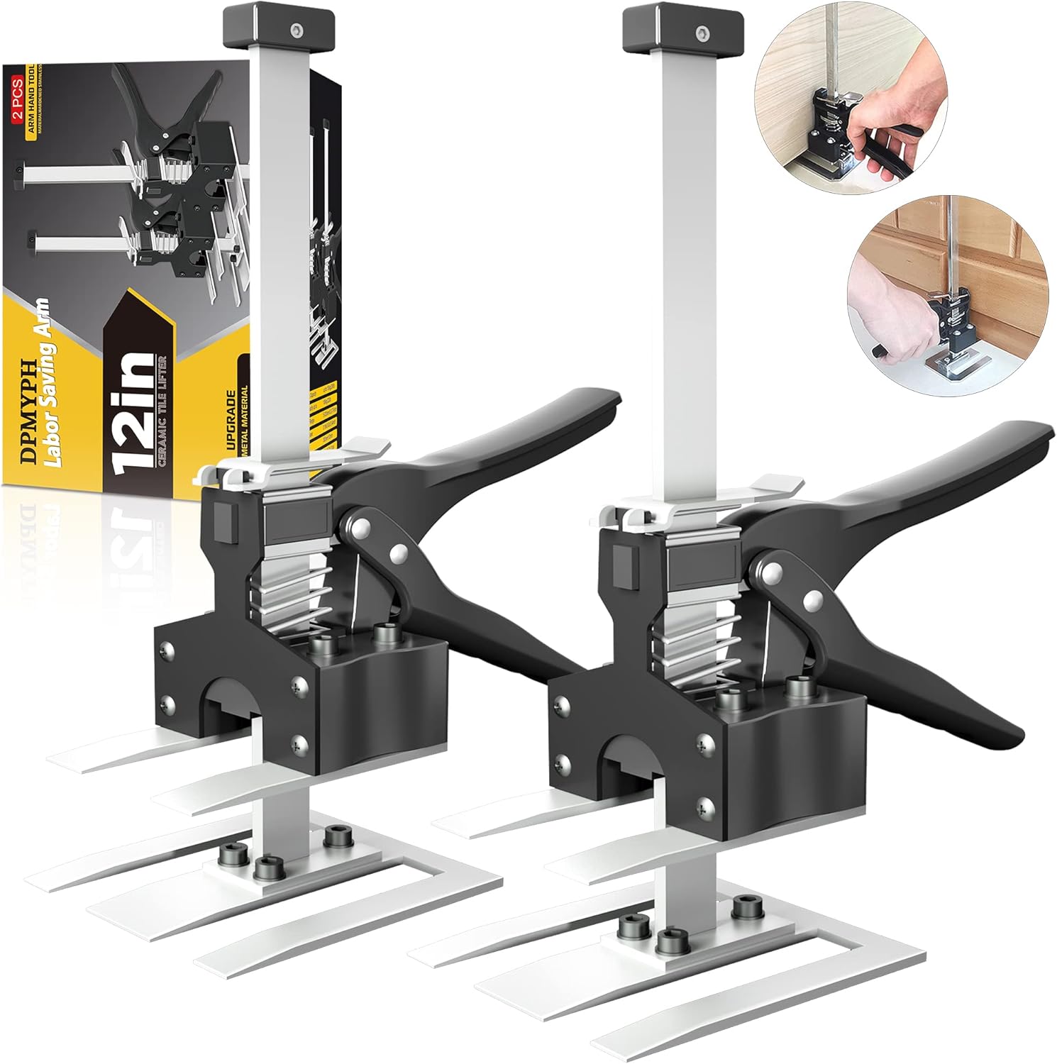 Labor Saving Arm Jack 2 Packs, 12-inch Arm Tool Lift, Drywall Lift, Hand Jack Lift Tool for Wall Tile Lift and Positioning Aid