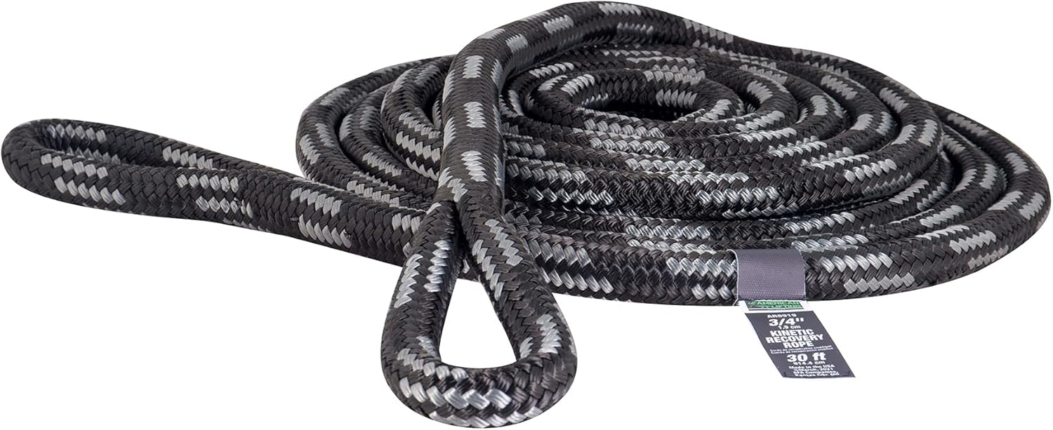 American Lifting Kinetic Energy Recovery Rope – Heavy Duty Off-Road Tow Strap Recover 19,000 Lbs 3/4 x 30’ – Great for Vehicles, Trucks, Jeep, SUVs