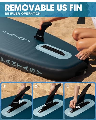 CETANA 11'6×35" Extra Wide Stand Up Paddle Board for Adults & Youth, 400lb Capacity Inflatable Paddle Board, Sup for 2+1 Person with Removable US Fin
