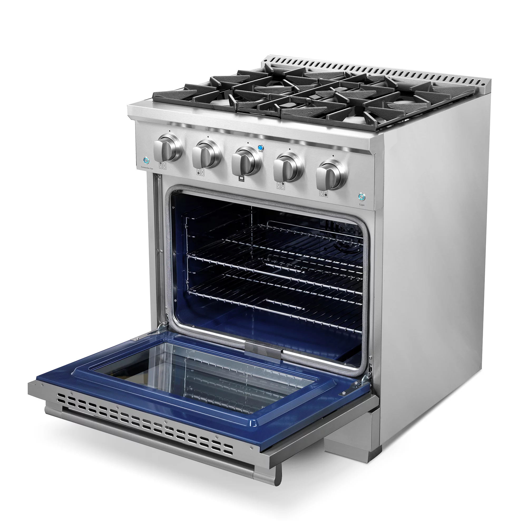 30 in. 3.5 cu. ft. Gas Range with 4 Burners in Stainless Steel