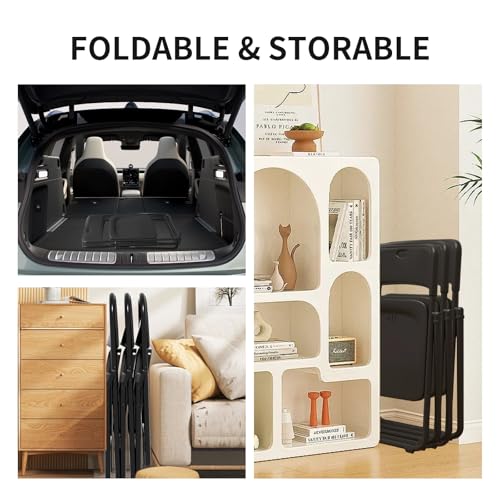 YLGJ&TIDY 8 Pack Plastic Folding Chair, Stackable Portable Foldable Chair for Outside, Lightweight Folding Chairs with Ventilation Holes, for Indoor