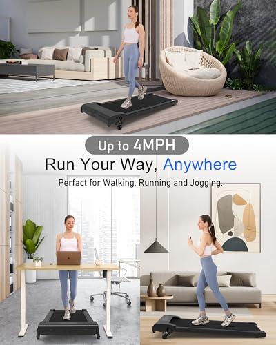 Lichico Walking Pad Under Desk Treadmill，Portable Small Treadmills for Home and Office，Super Quiet Brushless Motorized Walking Jogging Running