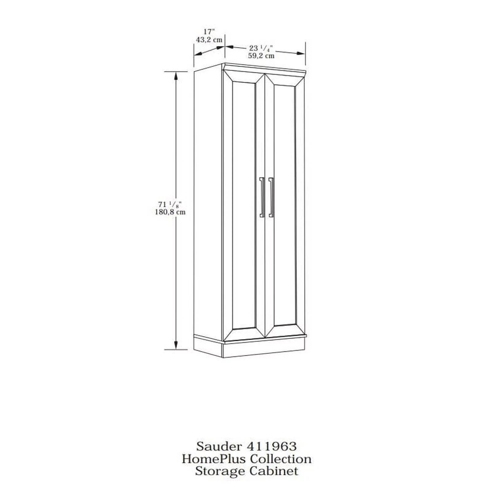 Sauder HomePlus 2-Door Storage Cabinet, Sienna Oak Finish