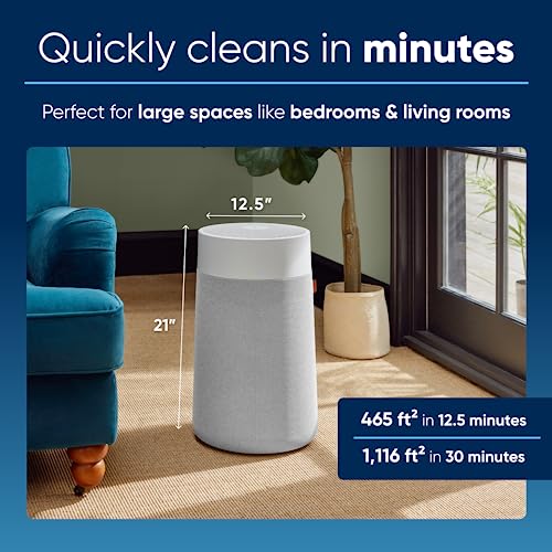 BLUEAIR Air Purifier for Small Room, Bedroom, Home, Cleans 926 sqft in one hour, HEPASilent Air Cleaner for Pets, Allergens, Virus, Dust, Mold