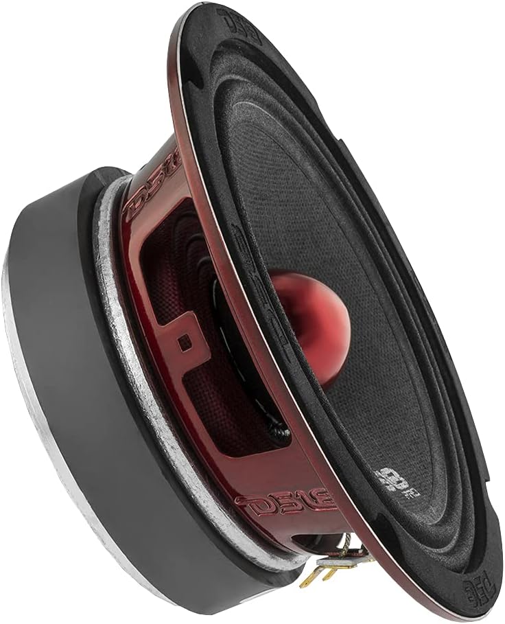 DS18 PRO-X6.4BM Loudspeaker - Pair of 6.5, Midrange, Red Aluminum Bullet, 500W Max, 250W RMS, 4 Ohms